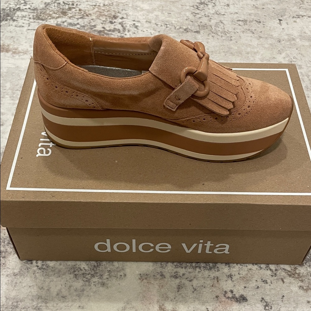 Dolce Vita Suede Brown Platform Shoes